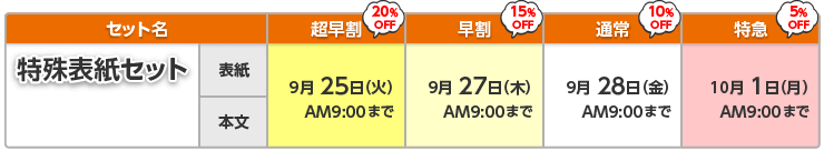 オンデマンド特殊表紙セット商品