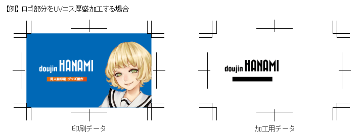 箔押し加工用のデータ作成例